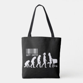 Bolsa Tote Descent of Woman Happy Shopper Evolution parody