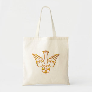 Bolsa Tote Descida 3-D dourada do olhar do Espírito Santo