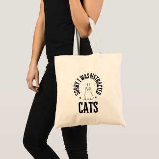 Bolsa Tote Desculpe, fui distraído por botões de gatos