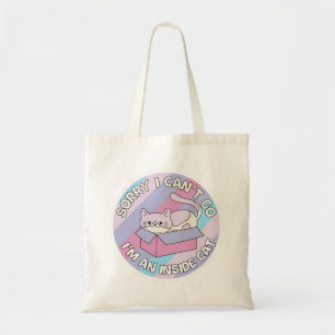 Bolsa Tote Desculpe Não Posso Ir Sou um Gato Indoor Gato Engr