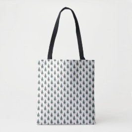 Bolsa Tote Desejos Festivos. Desenho de árvore de Natal
