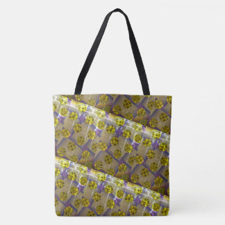 Bolsa Tote DESENHAR MODERN-abstrato com luz amarela-acastanha