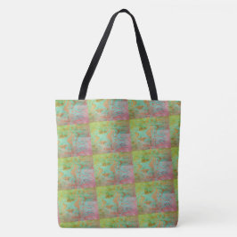 Bolsa Tote DESENHAR MODERN-abstrato cor-de-rosa-verde-claro