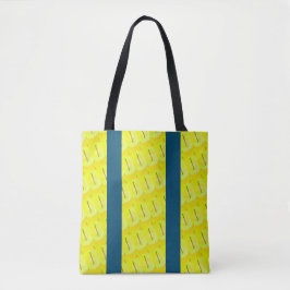 Bolsa Tote DESENHAR MODERN abstrato em amarelo azul