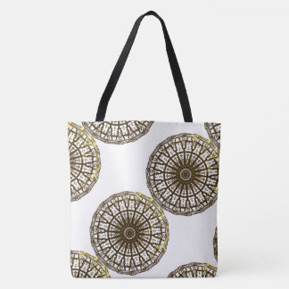 Bolsa Tote DESENHAR MODERN-abstrato em preto-branco-ouro