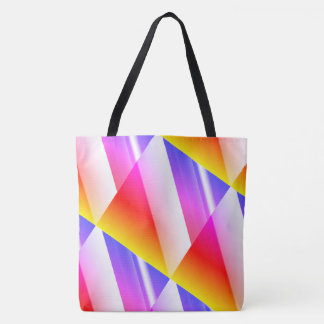 Bolsa Tote DESENHAR MODERN abstrato em rosa-amarelo-azul-verm