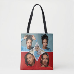 Bolsa Tote Desenhe Sua Própria Colagem de 5 Fotos