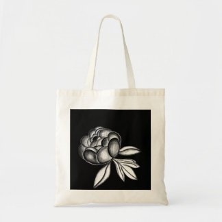 Bolsa Tote desenho a lápis de peônias