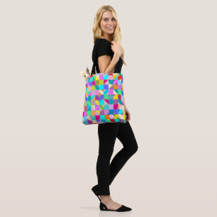Bolsa Tote Desenho Abstrato Colorido Geométrico, Gráfico