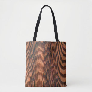 Bolsa Tote desenho abstrato de grão de madeira