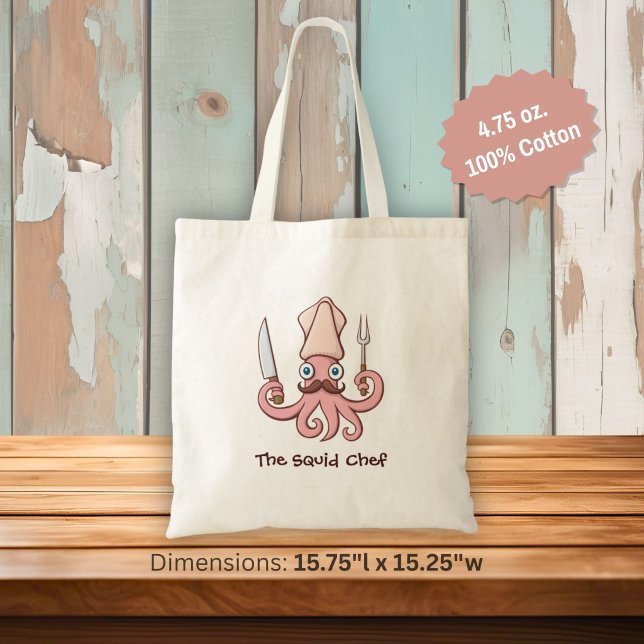 Bolsa Tote Desenho animado de chef lula (Criador carregado)