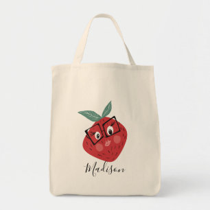 Bolsa Tote Desenho Animado de Morango Fofo Biblioteca Desenha