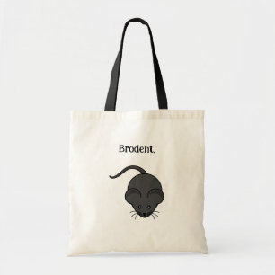 Bolsa Tote Desenho Animado do Brodente, Rato ou Ratinho Cinza