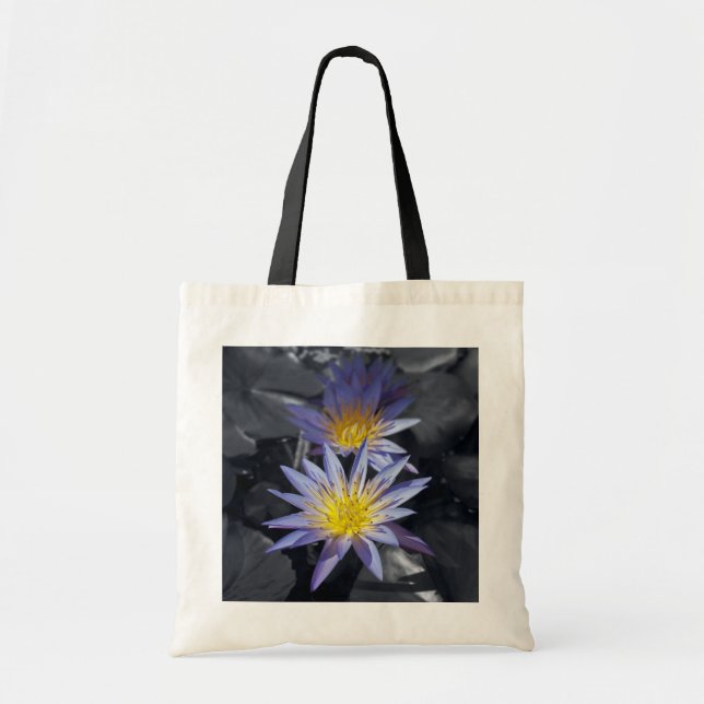 Bolsa Tote Desenho Botânico Floral de Nenúfar Tropical (Frente)