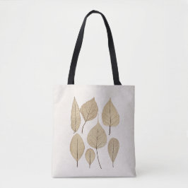 Bolsa Tote Desenho Botânico Naturalista Vintage | Folhas 1858