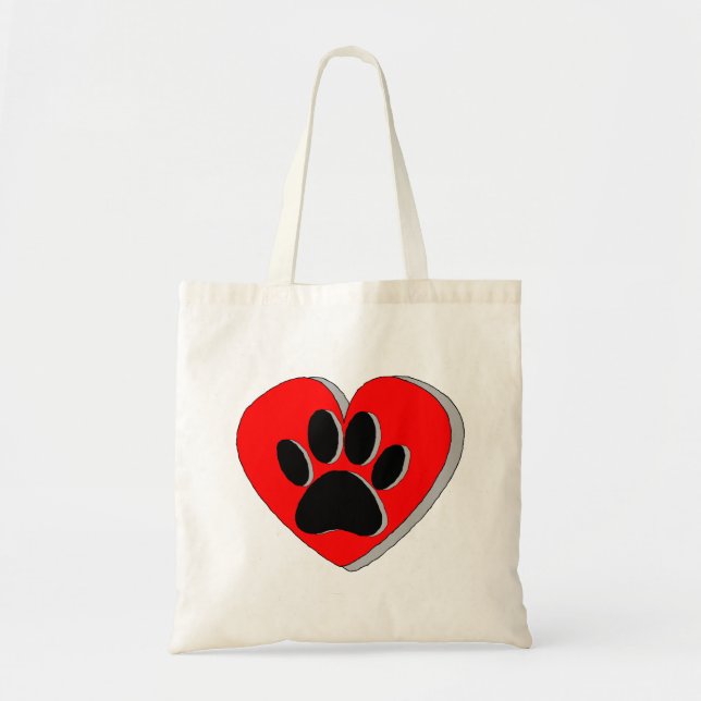 Bolsa Tote Desenho Cardíaco de Pata Cão (Frente)