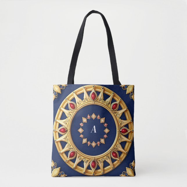 Bolsa Tote Desenho Circular Dourado (Frente)