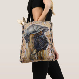 Bolsa Tote Desenho da arte animal do cão do pugilista na