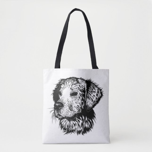 Bolsa Tote Desenho da Cabeça Canina (Frente)