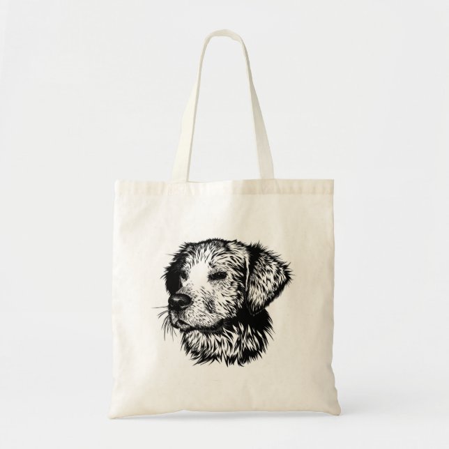 Bolsa Tote Desenho da Cabeça Canina (Frente)