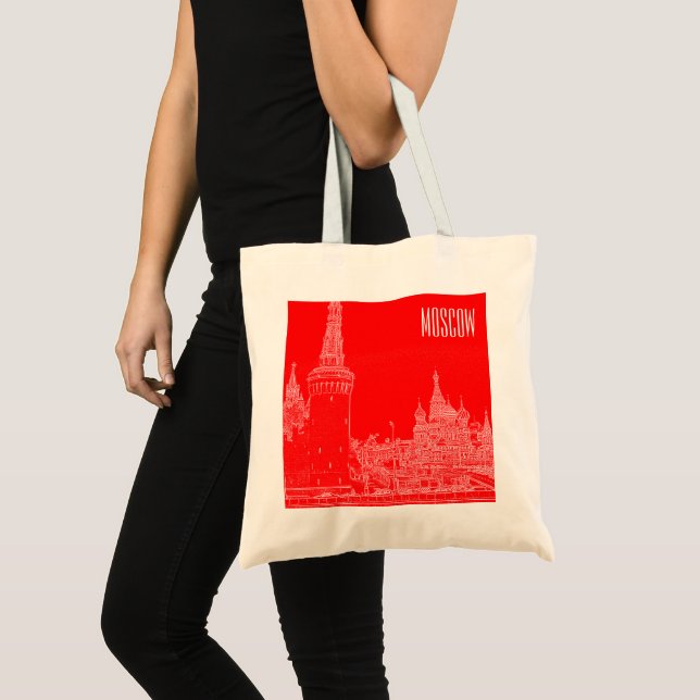 Bolsa Tote Desenho da Catedral Vermelha da Rua de Moscou (Frente (produto))