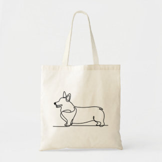 Bolsa Tote Desenho da Linha Corgi