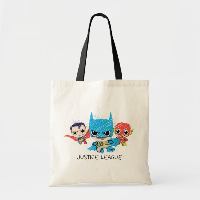 Bolsa Tote Desenho da Mini Justice League (Frente)