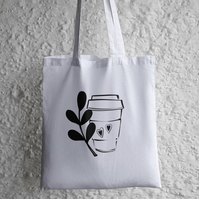 Bolsa Tote Desenho da Tinta do Café Lover (Criador carregado)