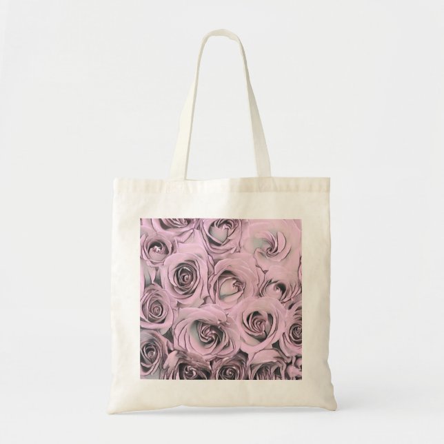 Bolsa Tote Desenho das rosas cor-de-rosa (Frente)
