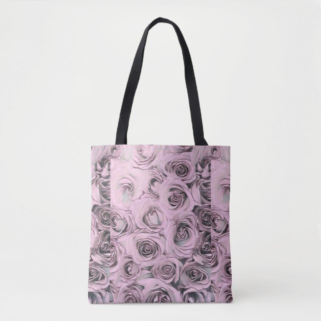 Bolsa Tote Desenho das rosas cor-de-rosa (Frente)