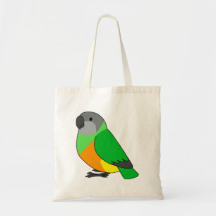 Bolsa Tote Desenho de animação de papagaio senegal