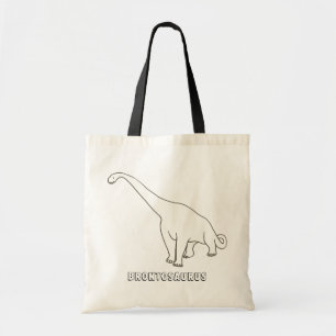 Bolsa Tote Desenho de Arte em Linhas Gerais - Brontossauro, s