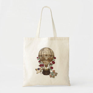 Bolsa Tote Desenho de aventura de balão de ar quente steampun
