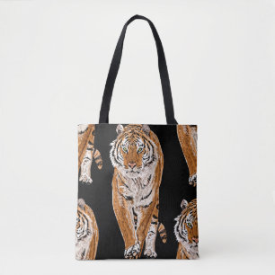 Bolsa Tote Desenho de Bengala Tiger: Impressão em Animais Vin