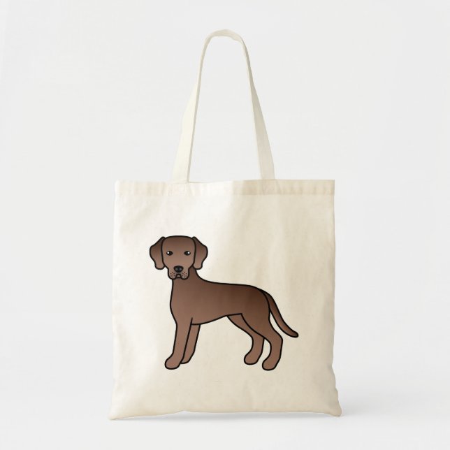 Bolsa Tote Desenho de Cão de Chocolate Labrador Retriever (Frente)