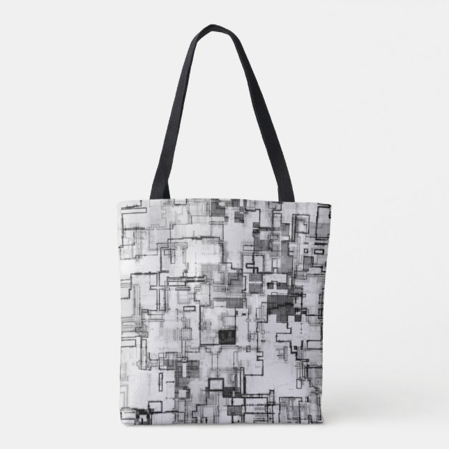 Bolsa Tote Desenho de Circuito Urbano Digital (Verso)