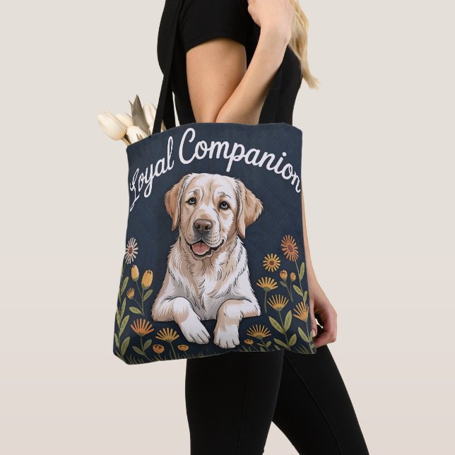 Bolsa Tote Desenho de Colcha de Labrador Retriever Dourado –  (Close Up)