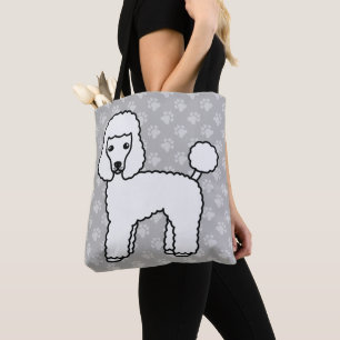Bolsa Tote Desenho de Criação de Cachorro de Brinquedo Branco