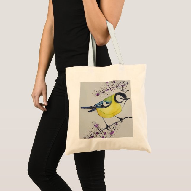 Bolsa Tote Desenho De excelente De Pássaro, Desenho De Mão De (Frente (produto))