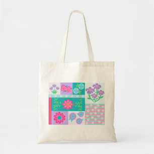 Bolsa Tote Desenho de Flores Vibrantes em Flor