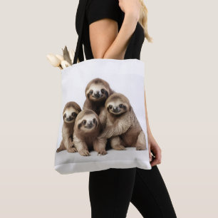 Bolsa Tote desenho de fundo de preguiças
