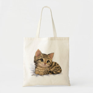 Bolsa Tote Desenho de gatinho malhado fofo