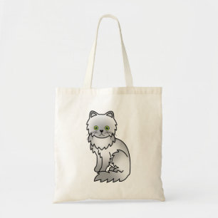 Bolsa Tote Desenho de Gato de Cartoon de Cinza Chinchilla