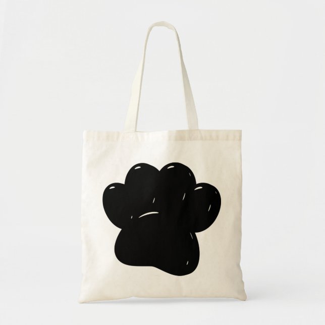 Bolsa Tote Desenho de Impressão da Pata de Cachorro Brilhante (Frente)