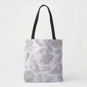Bolsa Tote Desenho de Impressão de pintura de conchas de con
