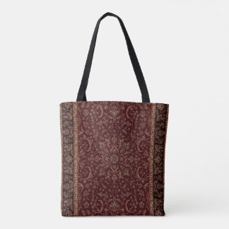 Bolsa Tote desenho de impressão de tapete persa vermelho hera