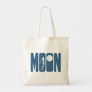 Bolsa Tote Desenho de Linocut de Halloween do Lobo Lunar