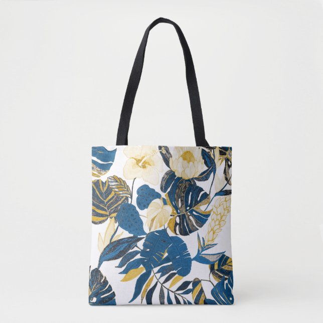 Bolsa Tote Desenho De Mão Tropical: Padrão Criativo Sem Olho (Frente)