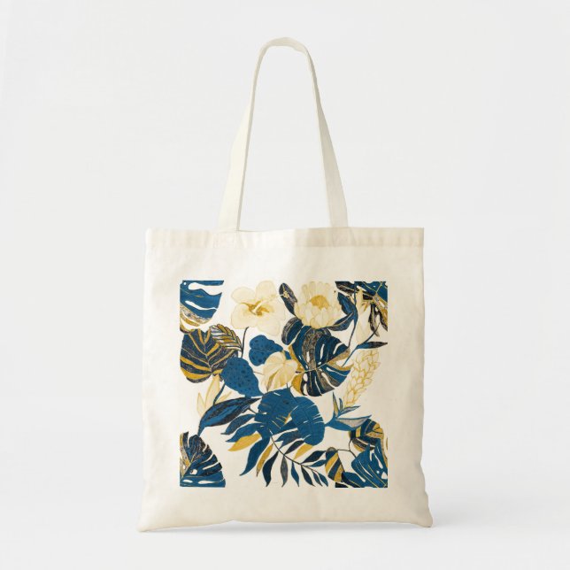 Bolsa Tote Desenho De Mão Tropical: Padrão Criativo Sem Olho (Frente)