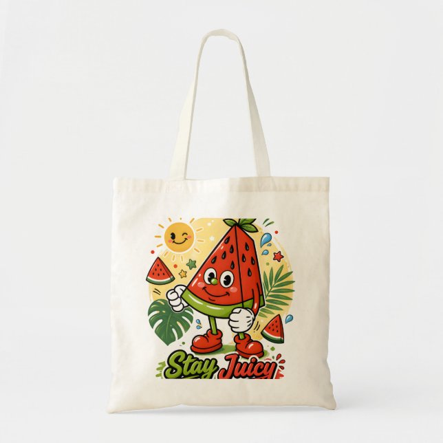 Bolsa Tote Desenho de Melancia Fofo (Frente)